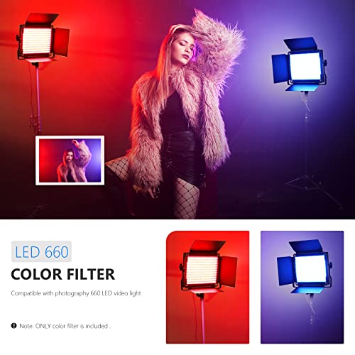 Neewer 8-Pack Lighting Color Filter Tansparent Color Correction Filter in 8 for Neewer 660 LED Video Light, 6.57 x 8.54 inches