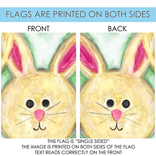 Toland Home Garden 107092 Floppy Eared Bunny Easter Flag 28x40 Inch Double Sided Easter Garden Flag for Outdoor House Flag Yard Decoration