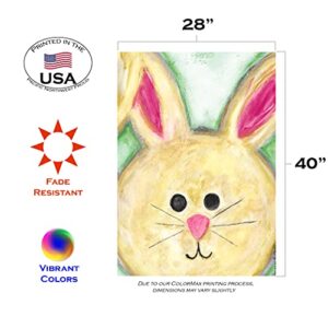 Toland Home Garden 107092 Floppy Eared Bunny Easter Flag 28x40 Inch Double Sided Easter Garden Flag for Outdoor House Flag Yard Decoration