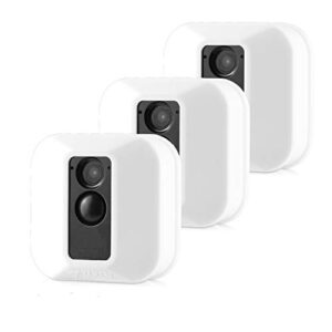 silicone covers skins for blink xt/xt2 security camera,silicon case for blinks home security – anti-scretch protective for full protection – indoor outdoor best home accessories (3 pack white)