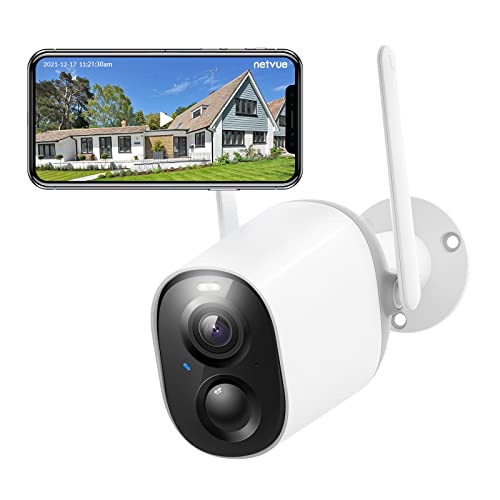 NETVUE Wireless Security Camera Outdoor, Rechargeable Battery Powered Surveillance Cameras for Home Security, Smart AI Detection, IP66 Waterproof, 2-Way Audio, 1080P Night Vision Cloud/SD Storage