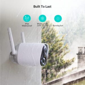 NETVUE Wireless Security Camera Outdoor, Rechargeable Battery Powered Surveillance Cameras for Home Security, Smart AI Detection, IP66 Waterproof, 2-Way Audio, 1080P Night Vision Cloud/SD Storage