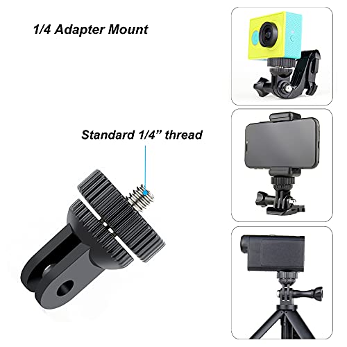 SOONSUN Tripod Mount Adapter, 1/4-20 Screw Adapter, Tripod and Cold Shoe Mount Convert Adapter Compatible with GoPro Hero 11 10 9 8 7 6 5 4 3 2, Session, Max, and All Action Cameras, DSLR Cameras