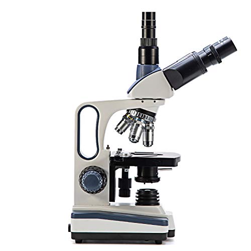 Swift SW350T 40X-2500X Magnification, Siedentopf Head, Research-Grade Trinocular Compound Lab Microscope with Wide-Field 10X and 25X Eyepieces, Mechanical Stage, Abbe Condenser, Camera-Compatible
