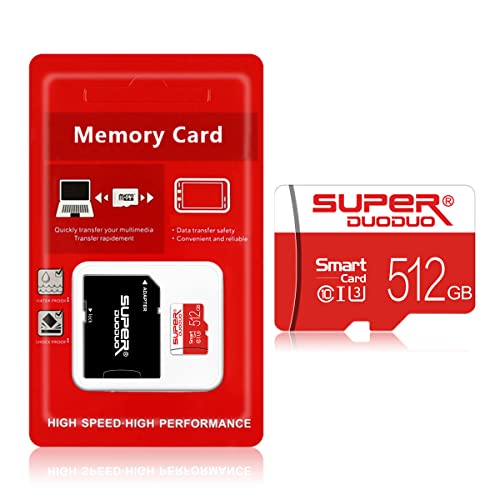 512GB Micro SD Card Memory Card Class 10 High Speed Flash Cards with Adapter for Android Phones/PC/Computer/Camera(512GB)