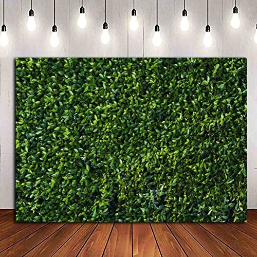 HQM 3D Green Leaves Nature Spring Theme Photo Background 8x6ft Fabric Wedding Birthday Party Newborn Baby Shower Photography Backdrops Zoo Decor Banner Dessert Cake Table Decor Booth