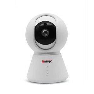 anssipo indoor wifi pan/tilt security camera, 1080p 2.4ghz ip surveillance cameras, smart home baby monitor with 2 way audio, motion detection, clear night vision, cloud & sd card storage