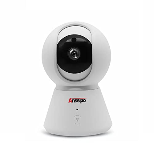 Anssipo Indoor WiFi Pan/Tilt Security Camera, 1080P 2.4GHz IP Surveillance Cameras, Smart Home Baby Monitor with 2 Way Audio, Motion Detection, Clear Night Vision, Cloud & SD Card Storage