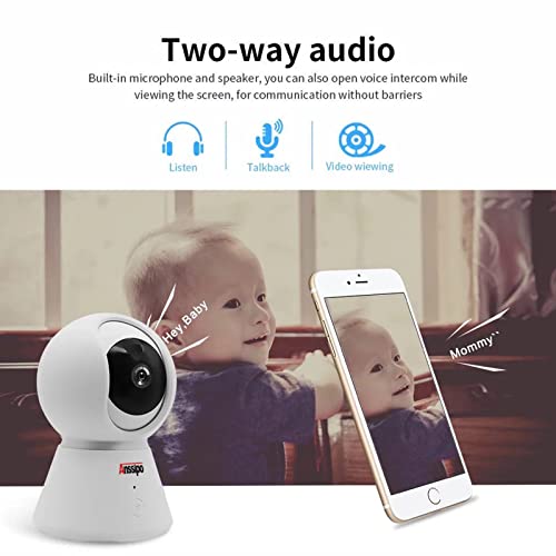 Anssipo Indoor WiFi Pan/Tilt Security Camera, 1080P 2.4GHz IP Surveillance Cameras, Smart Home Baby Monitor with 2 Way Audio, Motion Detection, Clear Night Vision, Cloud & SD Card Storage