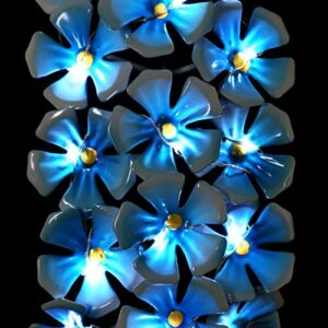 Exhart Garden Solar Lights, Cascading Blue Flower Garden Stake, 24 LED Flowers, Outdoor Lawn and Yard Decoration, 11.5 x 5.5 x 28 Inch