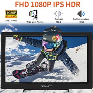 WIMAXIT 10.1 inch Full HD IPS 1920x1080 Monitor with HDMI, VGA for Versatile Display - Ideal for PC, Camera, CCTV Surveillance and Gaming Consoles