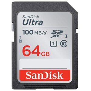 sandisk 64gb ultra sdxc uhs-i memory card – 100mb/s, c10, u1, full hd, sd card – sdsdunr-064g-gn6in