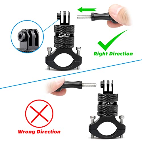 Forevercam Mountain Bike Handlebar Mount for Gopro Action Camera (0.8-1.18") Aluminium Mountain Bicycle Handlebar Mount 360 Degree Rotation Upgraded Version for Gopro Hero 11/10/9/8/7/6