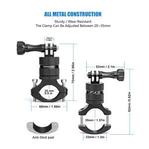 Forevercam Mountain Bike Handlebar Mount for Gopro Action Camera (0.8-1.18") Aluminium Mountain Bicycle Handlebar Mount 360 Degree Rotation Upgraded Version for Gopro Hero 11/10/9/8/7/6