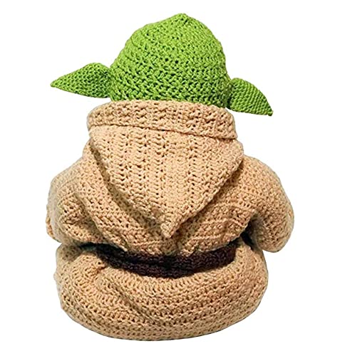 Crochet Star Wars Yoda Baby Costume Set, Baby Costume Photography Prop for Newborn Hand Mad Photography Prop Green