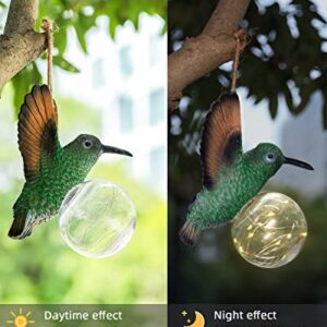 Thinklife Solar Outdoor Lights Decorative Hummingbird Gifts for Women, Garden Decor for Outside Hanging Bird, Outdoor Statues for Garden, Durable and Adorable Design Patio and Yard Decors (1 PCS)