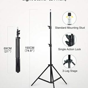 RALENO 2 Packs LED Video Light and 75inches Stand Lighting Kit, CRI 95+ Photography Lighting with 8000mAh Built-in Battery & LCD Display, Studio Lights for TikTok, YouTube, Live Streaming, Videography