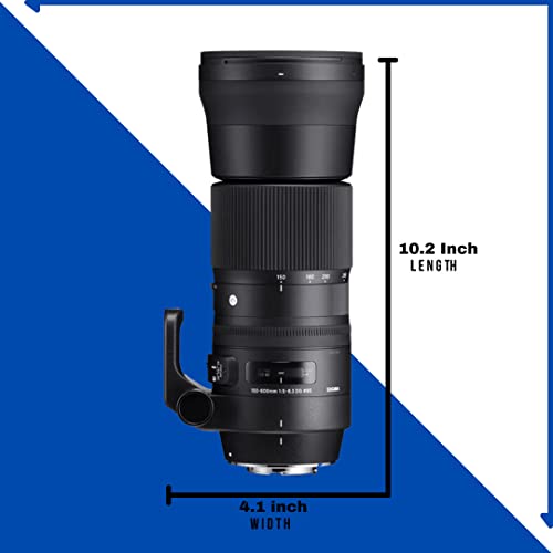 Sigma 150-600mm 5-6.3 Contemporary DG OS HSM Lens for Canon DSLR Cameras USB Dock and Two 64GB SD Card Bundle (7 Items)