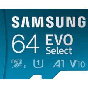 SAMSUNG EVO Select Micro SD -Memory -Card + Adapter, 64GB microSDXC 130MB/s Full HD & 4K UHD, UHS-I, U1, A1, V10, Expanded Storage for Android Smartphones, Tablets, Nintendo -Switch (MB-ME64KA/AM)