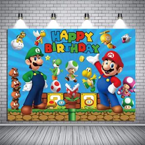cartoon coin video game happy birthday theme photography backdrops 5x3ft children boys birthday party decor supplies cake table decor kids shoot photo backgrounds props