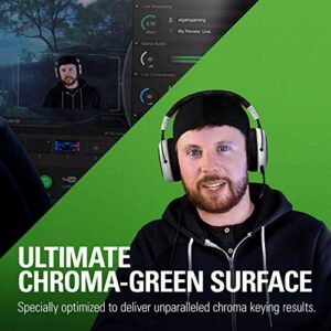 Elgato Green Screen - Collapsible Chroma Key Backdrop, Wrinkle-Resistant Fabric and Ultra-Quick Setup for background removal for Streaming, Video Conferencing, on Instagram, TikTok, Zoom, Teams, OBS