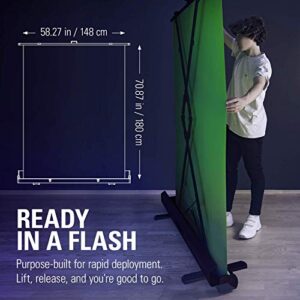 Elgato Green Screen - Collapsible Chroma Key Backdrop, Wrinkle-Resistant Fabric and Ultra-Quick Setup for background removal for Streaming, Video Conferencing, on Instagram, TikTok, Zoom, Teams, OBS