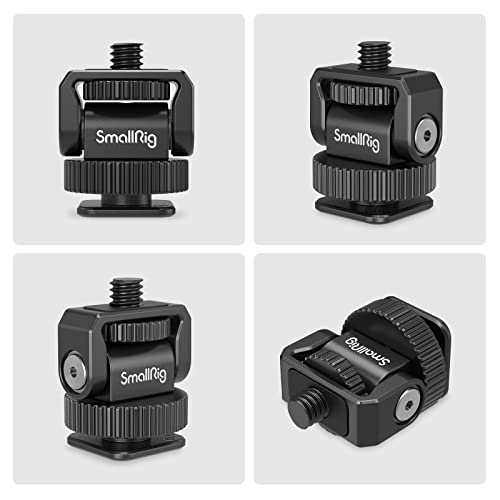 SmallRig 1/4" Mini Ball Head Cold Shoe Mount Adapter with 1/4"-20 Thread for Camera Phone Cage LED Video Light-3577