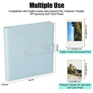 256 Pockets Photo Album for Fujifilm Instax Mini 11 12 9 7+ 40 Evo Liplay 90 8 Instant Camera/Mini Link SP-1 Printer, Photo Album for Polaroid Zink 2x3" Photo/Mint Zip Instant Camera Printer -Blue