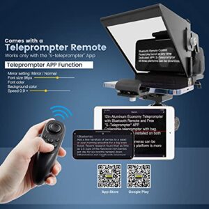 ILOKNZI Portable Mini Smartphone Teleprompter, for Laptap and DSLR Camera, for Online Meeting and Making Videos with a Carrying Bag
