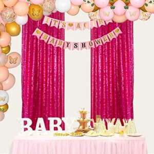 sequin curtains 2 panels fuchsia 2ftx8ft sequin photo backdrop hot pink sequin backdrop curtain pack of 2-1011e