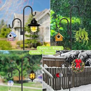 KETIEE Shepherds Hooks for Outdoor, 75 Inch Heavy Duty Bird Feeder Pole with 5 Prongs Base, Adjustable Garden Hooks for Hanging Plant, Lantern, Holiday Decorations, Hummingbird Feeder