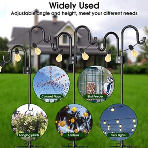 KETIEE Shepherds Hooks for Outdoor, 75 Inch Heavy Duty Bird Feeder Pole with 5 Prongs Base, Adjustable Garden Hooks for Hanging Plant, Lantern, Holiday Decorations, Hummingbird Feeder