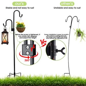 KETIEE Shepherds Hooks for Outdoor, 75 Inch Heavy Duty Bird Feeder Pole with 5 Prongs Base, Adjustable Garden Hooks for Hanging Plant, Lantern, Holiday Decorations, Hummingbird Feeder