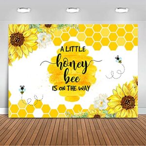 mocsicka bee backdrop for baby shower boy girl sweet as can bee gender reveal party decoration a sweet little honey bee is on the way honeycomb bumblebee party bannerbackground (7x5ft (82×60 inch))