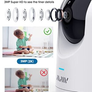 Security Camera for Baby Monitor, 2K Wi-Fi Cameras for Home Security, Indoor Camera Wireless with Phone APP, 2-Way Audio, Motion Detection, Night Vision