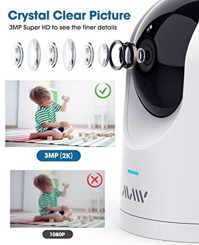 Security Camera for Baby Monitor, 2K Wi-Fi Cameras for Home Security, Indoor Camera Wireless with Phone APP, 2-Way Audio, Motion Detection, Night Vision