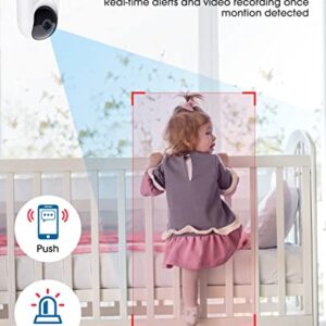 Security Camera for Baby Monitor, 2K Wi-Fi Cameras for Home Security, Indoor Camera Wireless with Phone APP, 2-Way Audio, Motion Detection, Night Vision