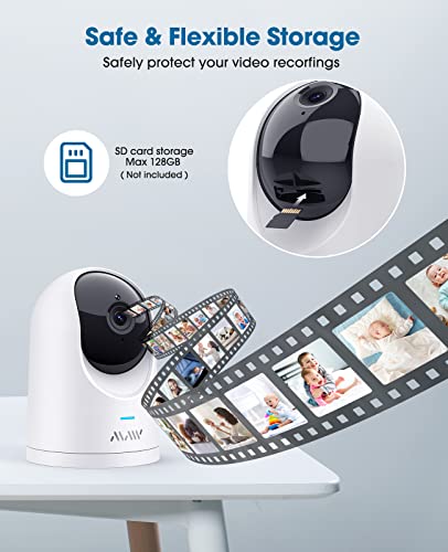 Security Camera for Baby Monitor, 2K Wi-Fi Cameras for Home Security, Indoor Camera Wireless with Phone APP, 2-Way Audio, Motion Detection, Night Vision