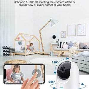 Security Camera for Baby Monitor, 2K Wi-Fi Cameras for Home Security, Indoor Camera Wireless with Phone APP, 2-Way Audio, Motion Detection, Night Vision