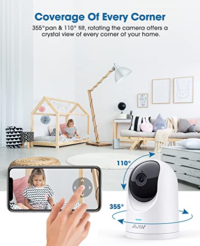 Security Camera for Baby Monitor, 2K Wi-Fi Cameras for Home Security, Indoor Camera Wireless with Phone APP, 2-Way Audio, Motion Detection, Night Vision