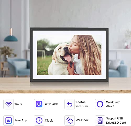 5G WiFi Digital Picture Frame 10.1 Inch Digital Photo Frame with 1280x800 IPS Touch Screen, Auto-Rotate and Slide Show, Easy Setup to Share Moments Via Phone APP-Gift for Family and Friends