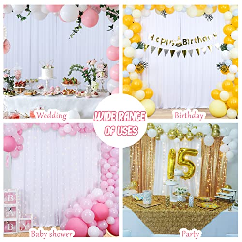 10x10FT White Backdrop Curtains for Parties - White Wedding Backdrop for Baby Shower Birthday Photo Home Party Curtains Backdrop 5x10FT 2 Panels, One size