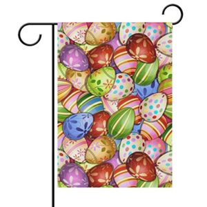 naanle colorful easter eggs double sided polyester garden flag 28 x 40 inches, spring easter holiday decorative large house flag for party yard home decor