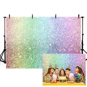 mehofond glitter rainbow backdrop happy birthday party decoration for kids girl princess colorful unicorn glitter photography background banner photo studio props vinyl 7x5ft