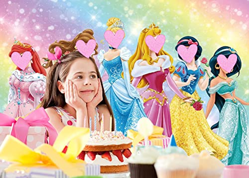 Princess Theme Photography Backdrop Princess Girl Dream Birthday Party Decoration Fantasy Princess Birthday Banner (5x3FT)