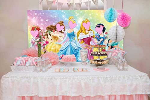 Princess Theme Photography Backdrop Princess Girl Dream Birthday Party Decoration Fantasy Princess Birthday Banner (5x3FT)