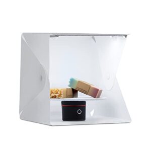 pivo lightbox 10″ portable foldable professional product lightbox studio full set tent kit with 360° turntable, color backdrops, and dimmer control