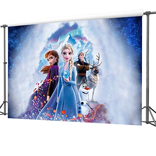 zlhcgd 7x5FT Frozen 2 Photography Vinyl Photo Background for Kids Birthday Party Backdrops Decoration