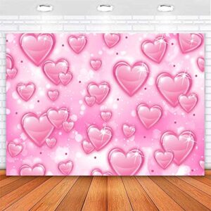 sensfun pink heart early 2000s backdrop y2k birthday party decorations newborn baby shower love hearts photography background valentines day portrait photo booth studio shoot props 7x5ft