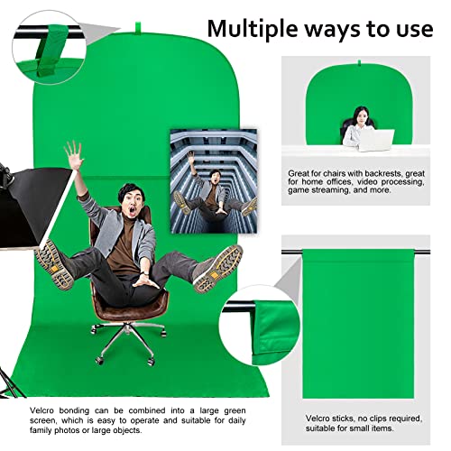 RGTBANWPN Green Screen Chair, 59in Portable Green Screen, Portable Background, 4.65ft Green Background Screen Portable, Chroma Key Green for Video